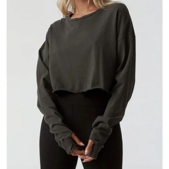 Joah Brown Tops - Joah Brown Dark Gray Long Sleeve Tee